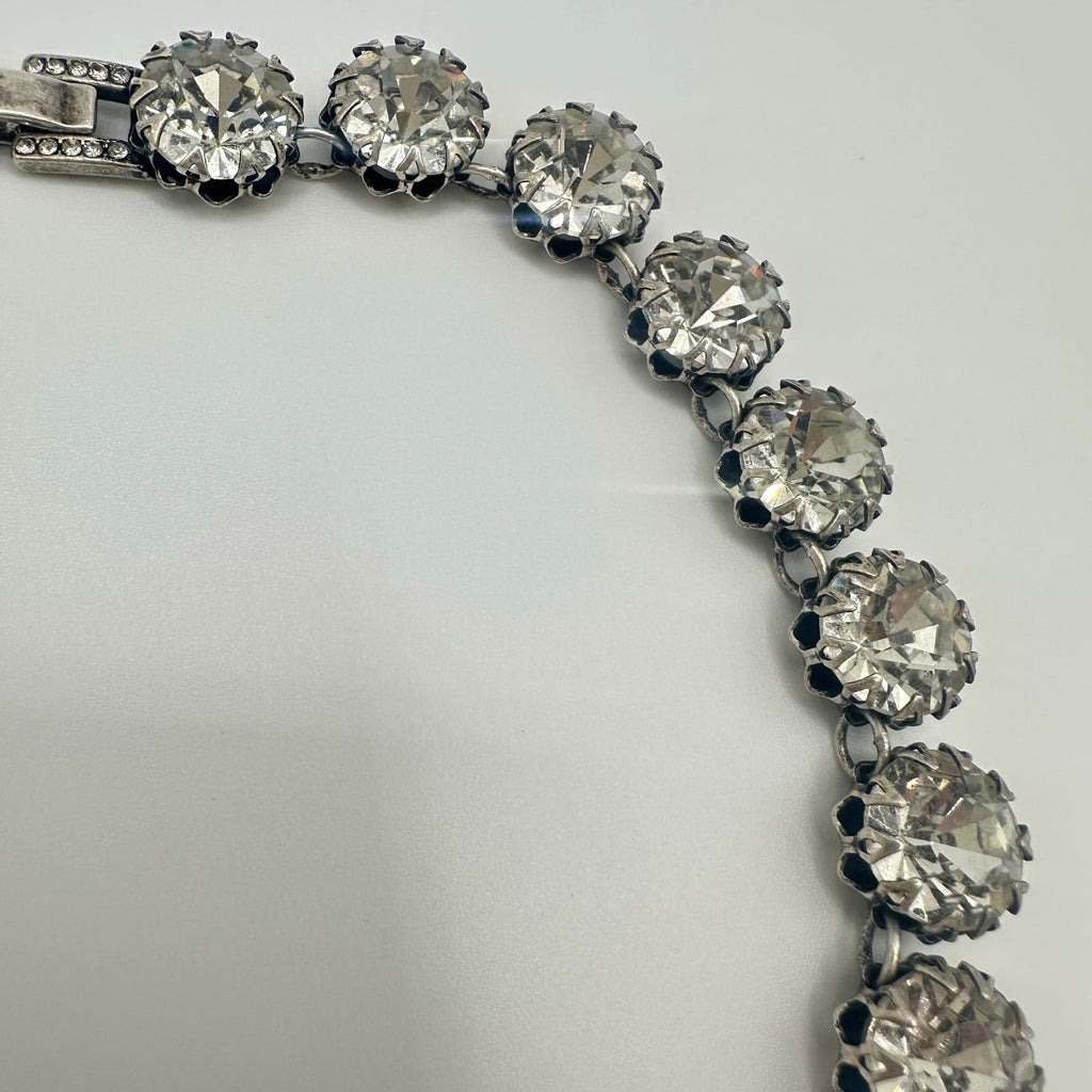 Stella & Dot Regency silver tone clear 12mm crystals rhinestones necklace