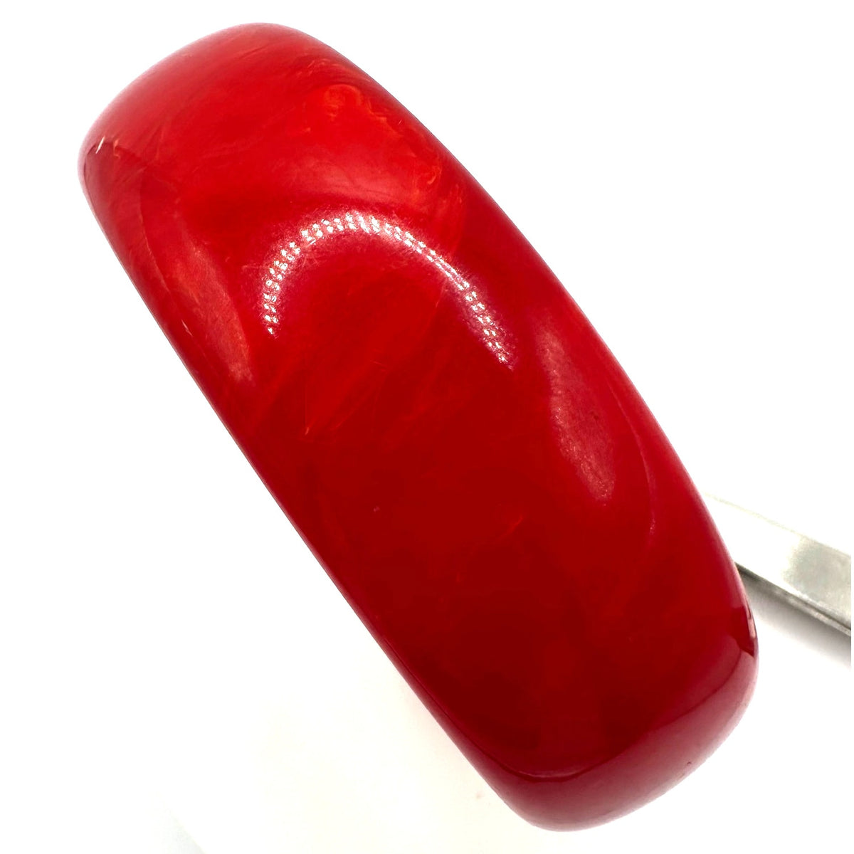 Antique vintage Art Deco 1930s 1940s cherry red swirled Bakelite bangle bracelet