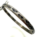 Mexico Alpaca vintage silver tone ferns leaves leaf floral bangle bracelet