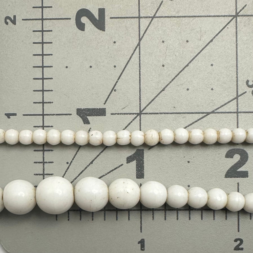 Antique Art Deco white milk glass beads beaded graduated 16” necklace