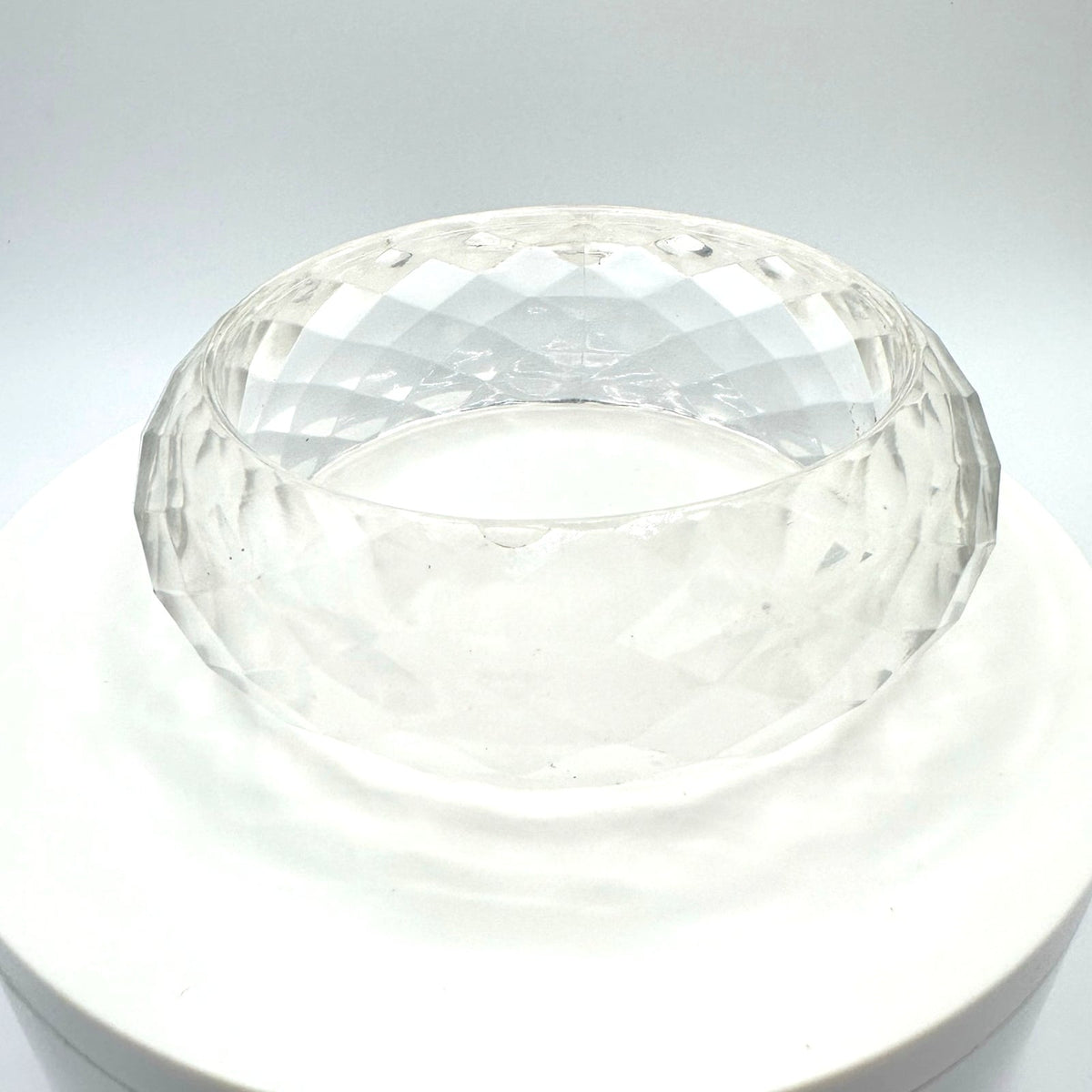 1940s vintage retro clear faceted lucite statement chunky bangle bracelet