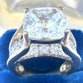Key Star 925 sterling silver gold vermeil cubic zirconia cocktail ring size 7.5
