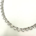 Antique Art Deco 1930s silver tone clear glass 7mm crystals rivière 15” necklace
