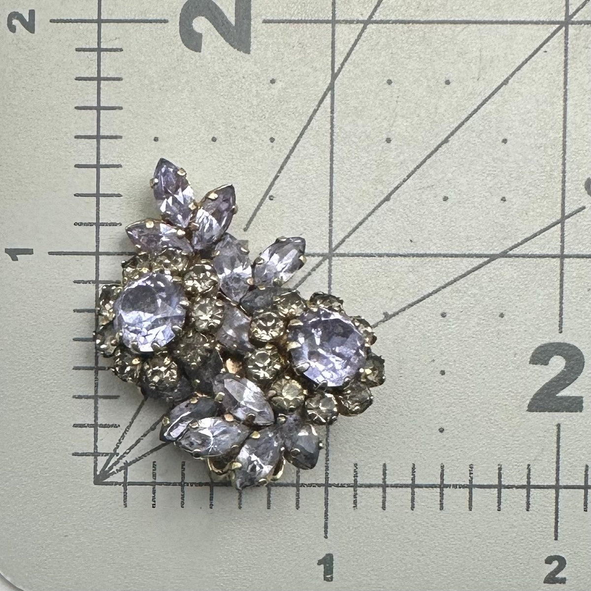 Schoffel Austria SINGLE earring vintage purple blue alexandrite rhinestones