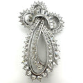 Nolan Miller vintage large silver tone clear baguettes round rhinestones brooch
