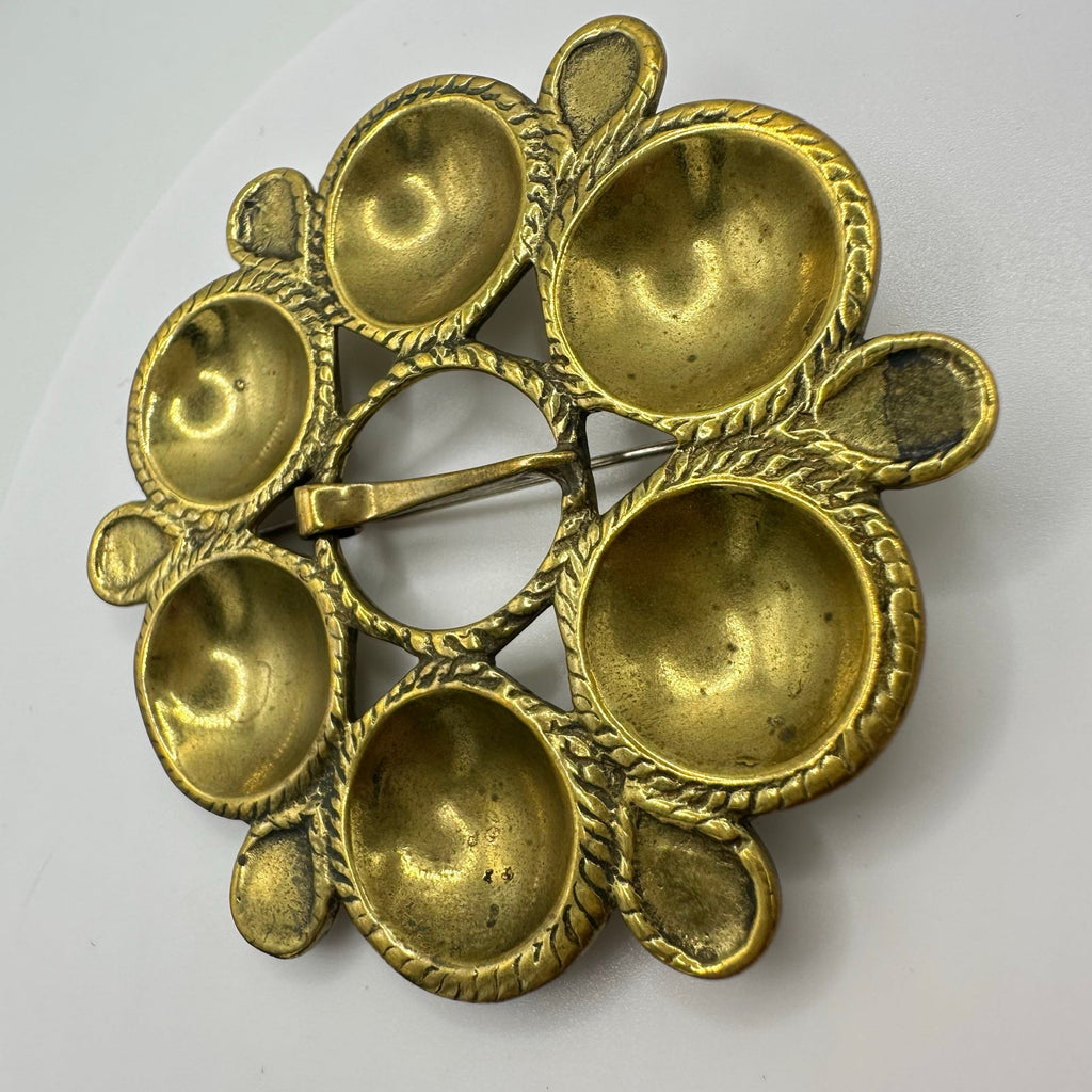 David Andersen Norwegian vintage gold tone brass jumbo modernist brooch pin