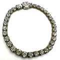 Antique vintage 1930s 1940s gold tone clear glass rhinestones tennis bracelet