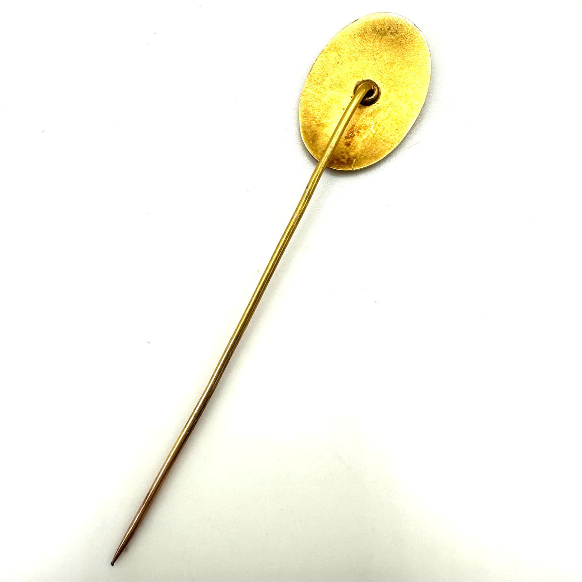 Antique Victorian solid 10kt yellow gold etched “K” initial stick pin brooch