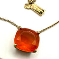 Kate Spade Cause a Stir gold plated opaque orange rhinestone pendant necklace