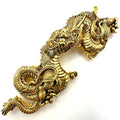 Unsigned Alva Museum replica vintage gold plated Japanese Menuki dragon brooch