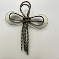 N. A. Jorgensen Norway 925 sterling silver white guilloche enamel bow brooch