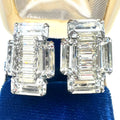 Weiss signed vintage silver tone clear baguettes rhinestones clip on earrings