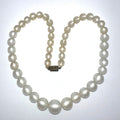 Vintage 1940s pearly white moonglow lucite beads beaded graduated 15" necklace