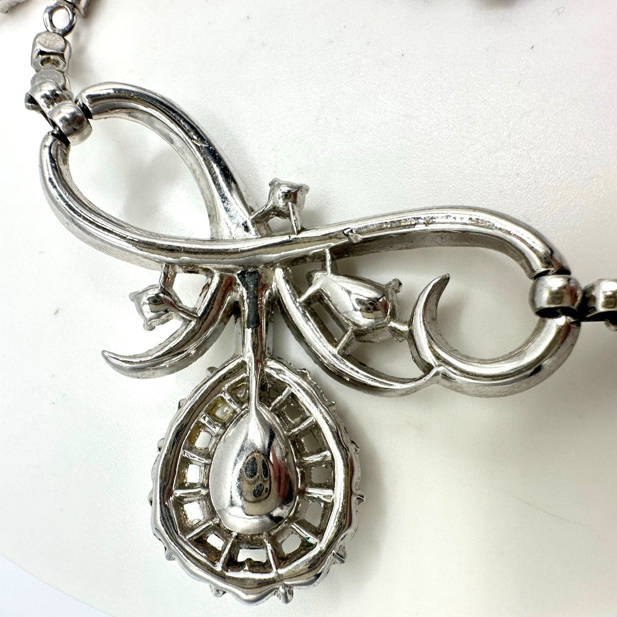 Trifari Alfred Philippe 1952 vintage silver tone clear rhinestones necklace