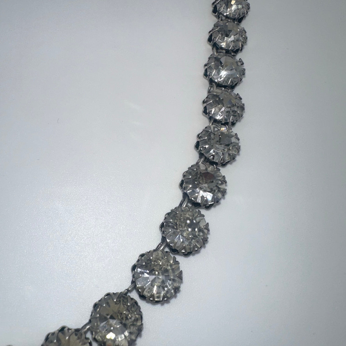 Stella & Dot Regency silver tone clear 12mm crystals rhinestones necklace