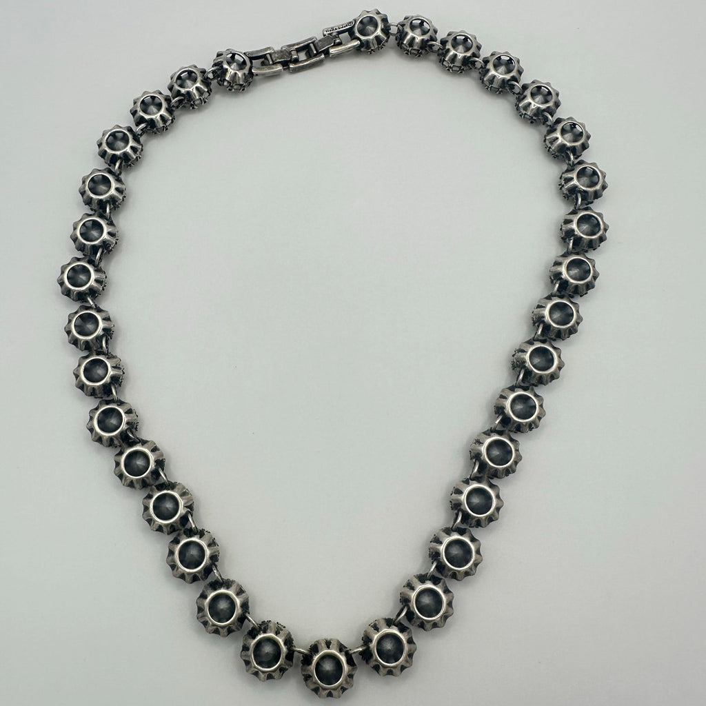 Stella & Dot Regency silver tone clear 12mm crystals rhinestones necklace