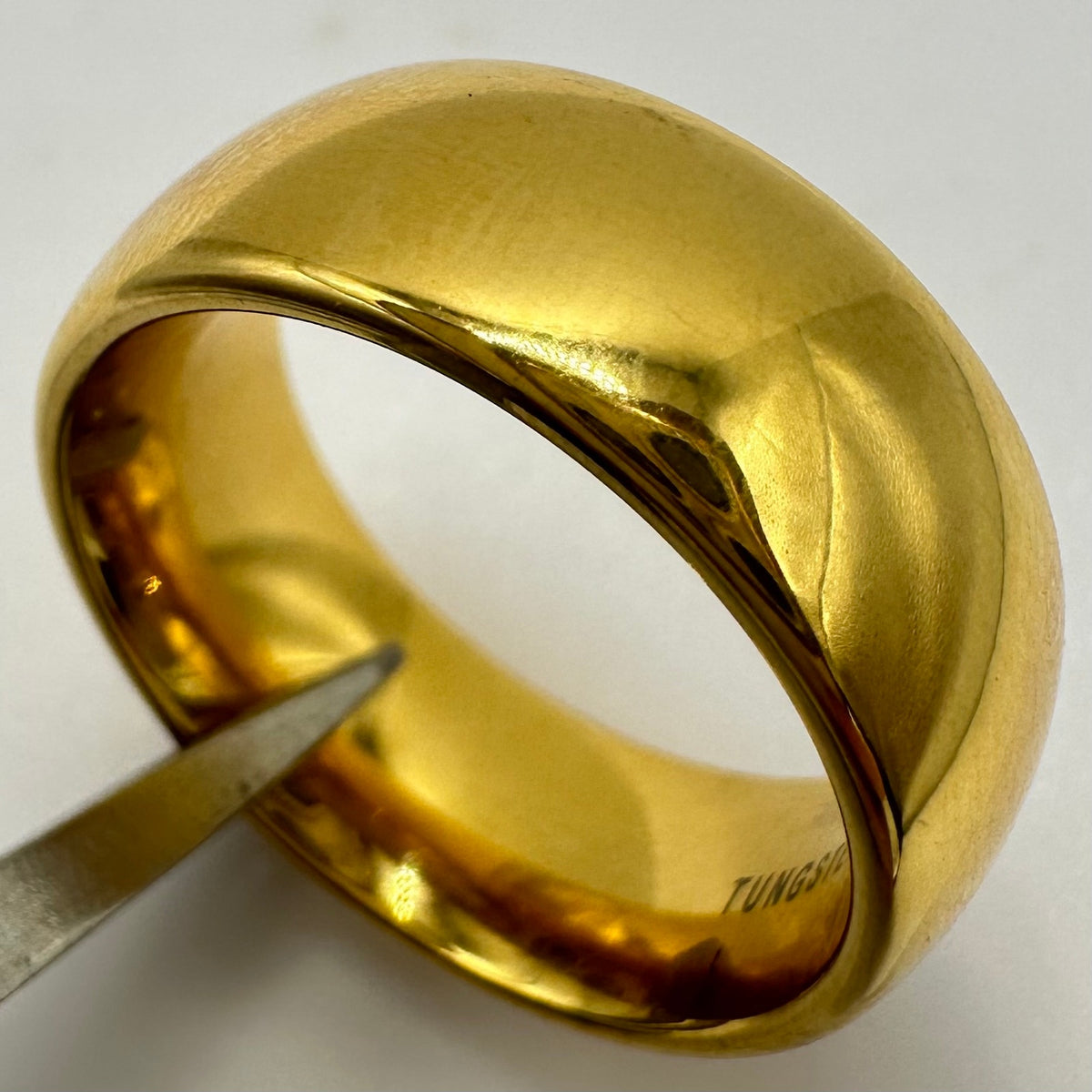 King Will tungsten carbide gold plated 8mm unisex ring wedding band size 7.5