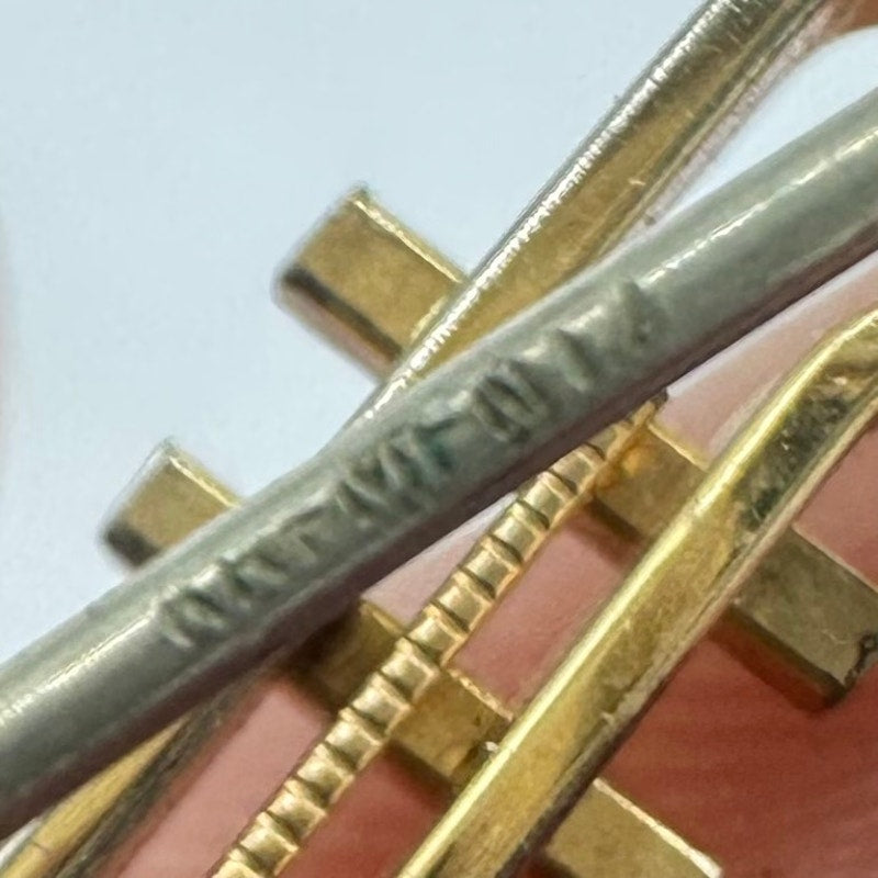 Krementz vintage 14kt yellow gold overlay plated large guitar brooch pin