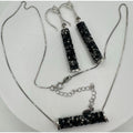925 sterling silver Swarovski crystals tubes 18.75" necklace hook drop earrings