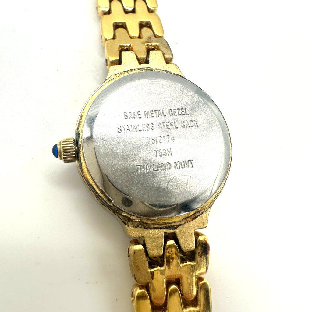 Armitron real diamonds Quartz gold tone round 20.5mm dial stainless steel watch