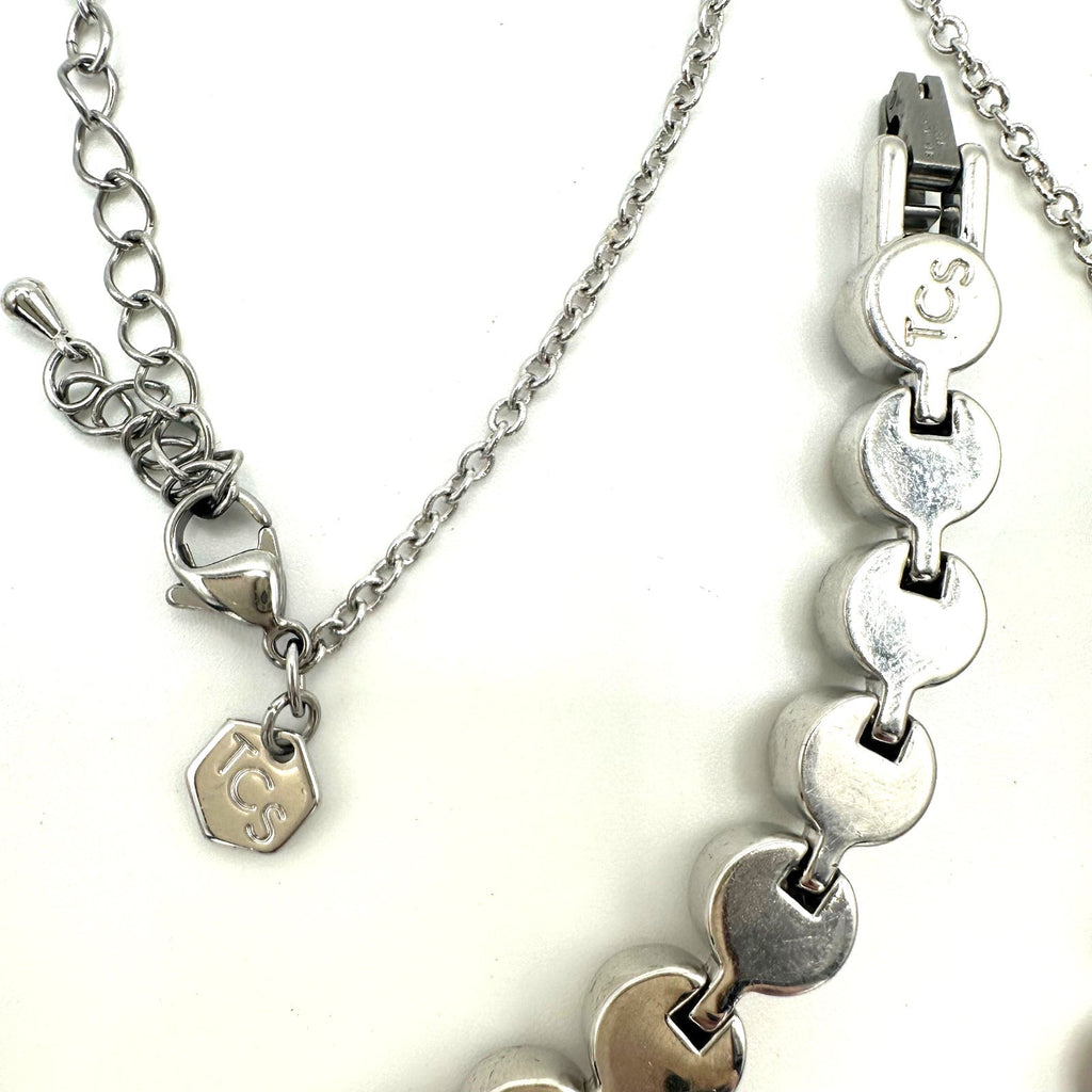 Touchstone Swarovski silver tone Austrian crystals necklace bracelet set