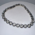 Swarovski clear Austrian crystals silver tone rhodium plated tennis bracelet 7"