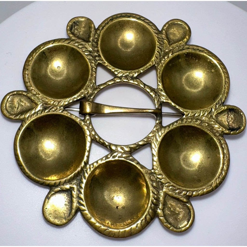 David Andersen Norwegian vintage gold tone brass jumbo modernist brooch pin