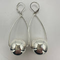 Joan Rivers signed silver tone dangle drop ball statement hook earrings
