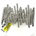 INC NWT silver tone clear glass rhinestones stretchy statement bracelet