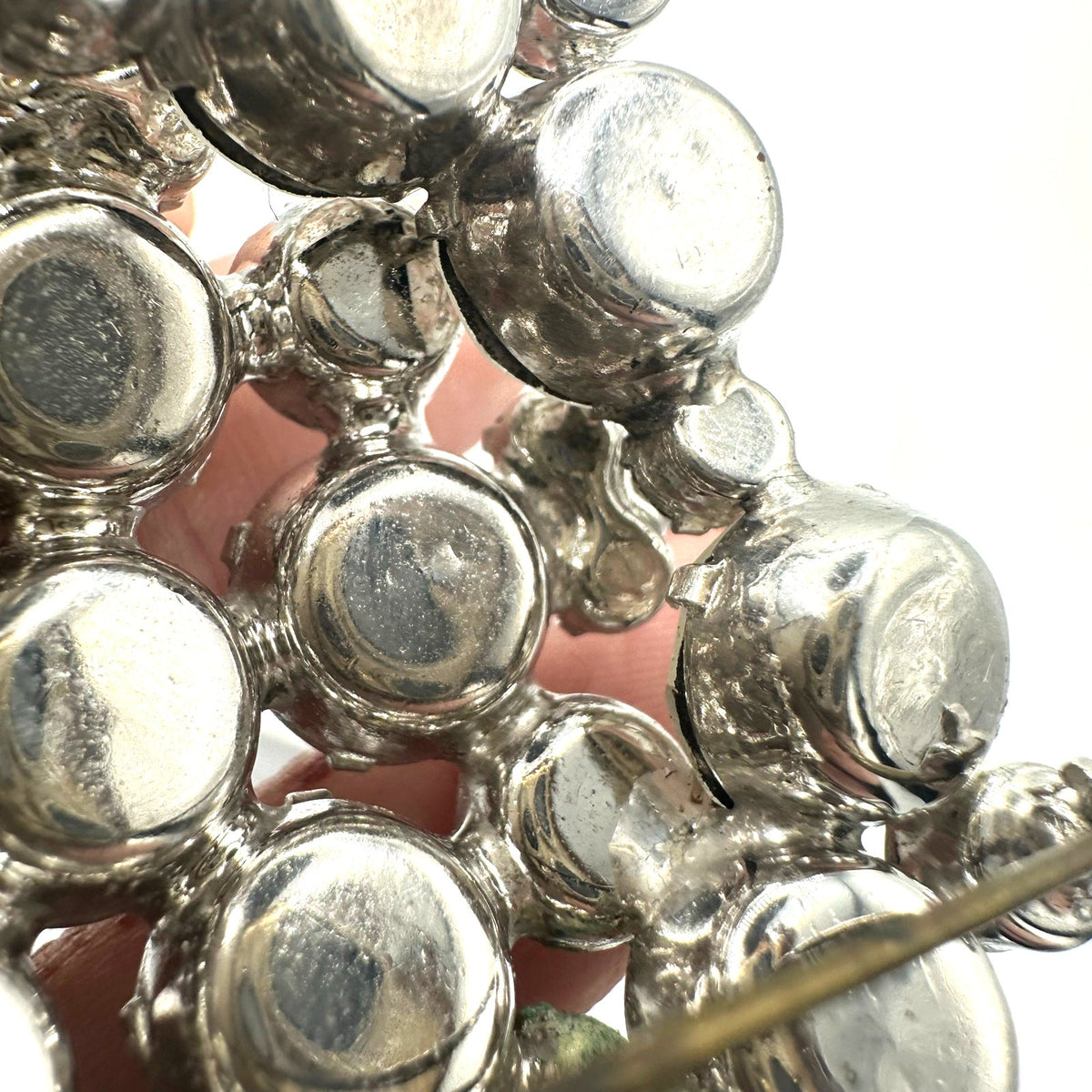 Juliana 1960s vintage silver tone clear glass rhinestones large brooch