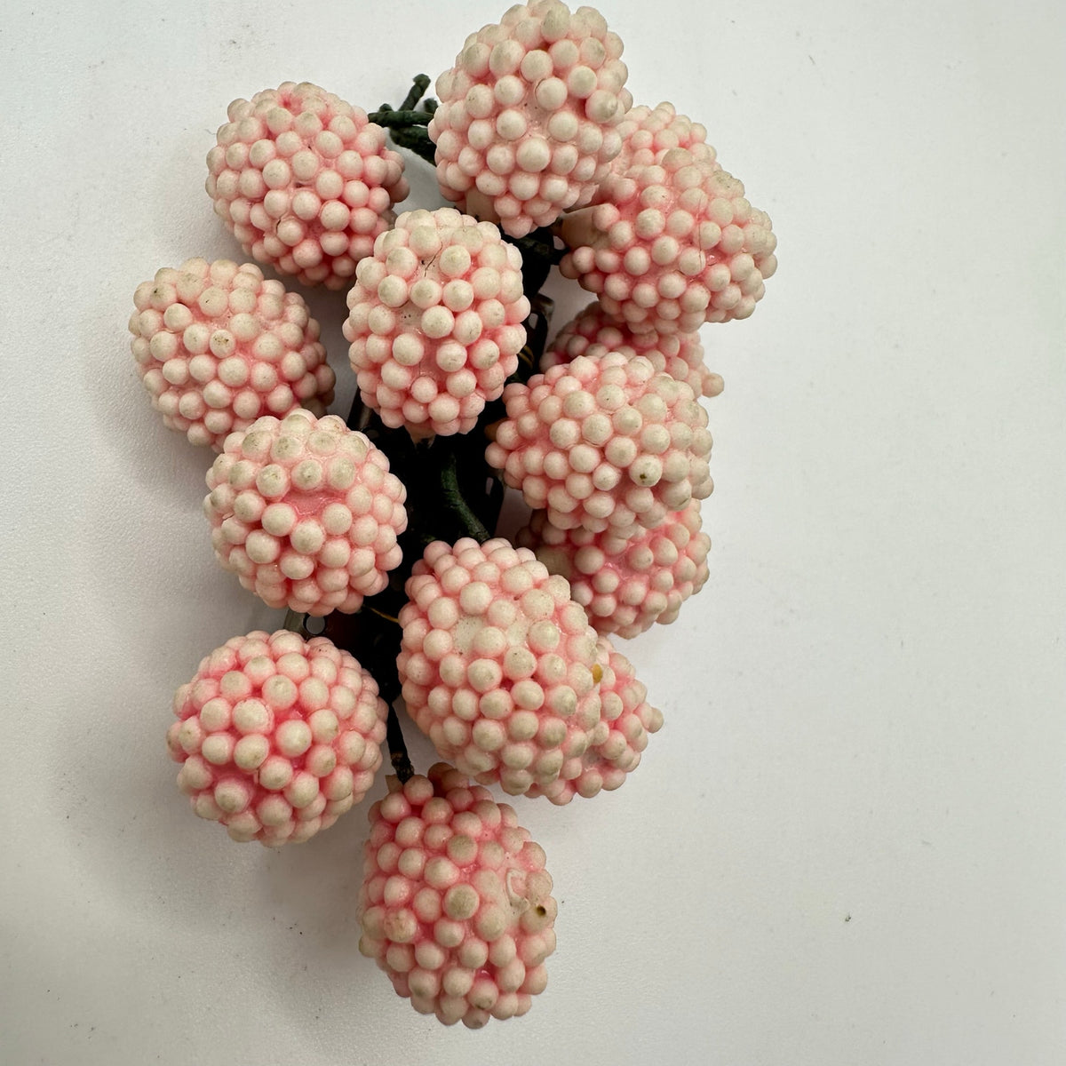 Miriam Haskell antique 1930s pink celluloid clusters beads beaded brooch