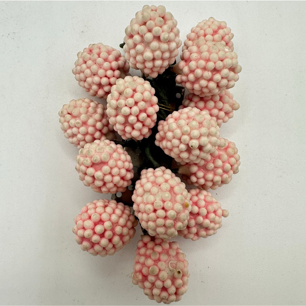 Miriam Haskell antique 1930s pink celluloid clusters beads beaded brooch