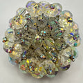 Vintage silver tone AB aurora borealis glass beaded margarita rhinestones brooch
