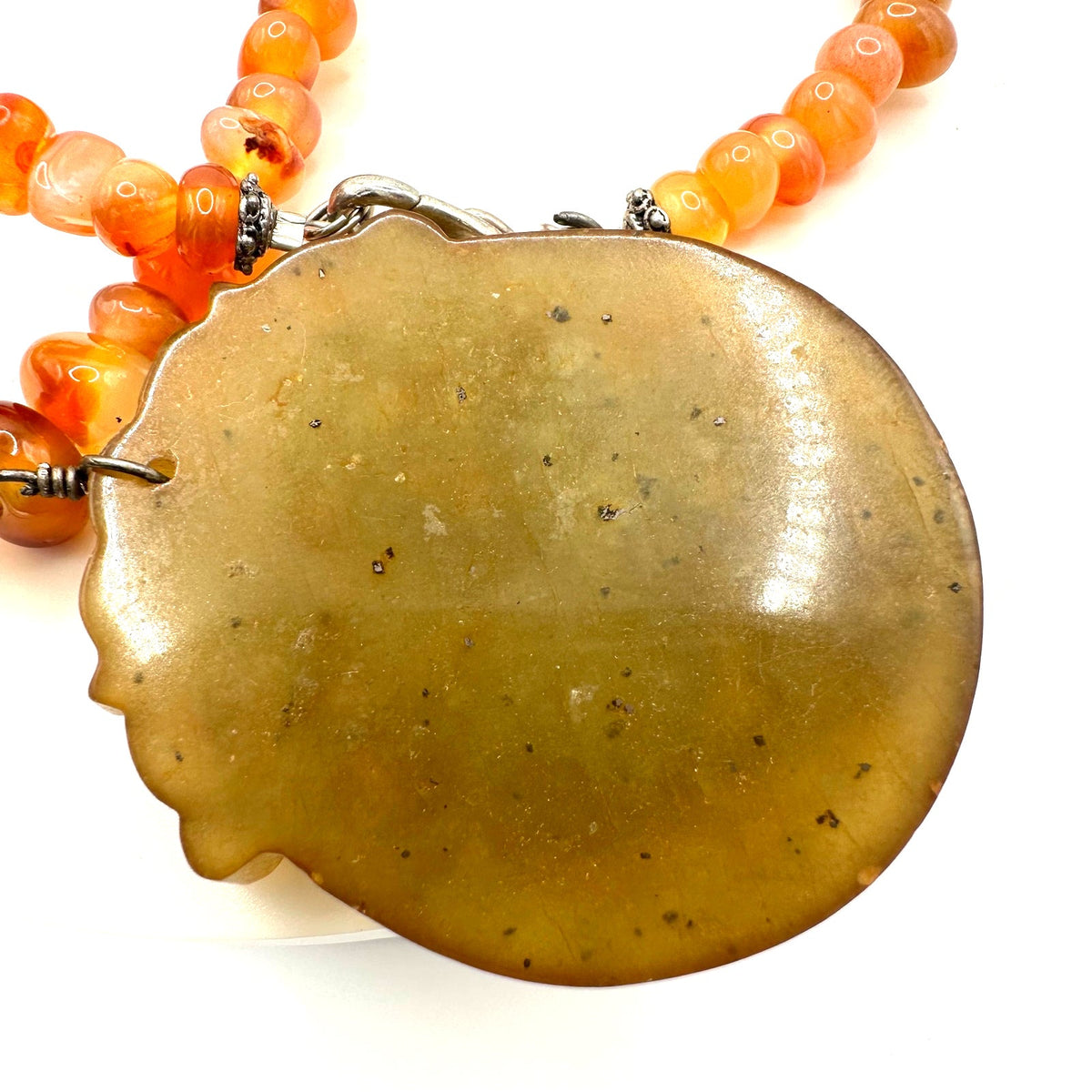 Chinese carved agate dragon pendant genuine red carnelian beads beaded necklace