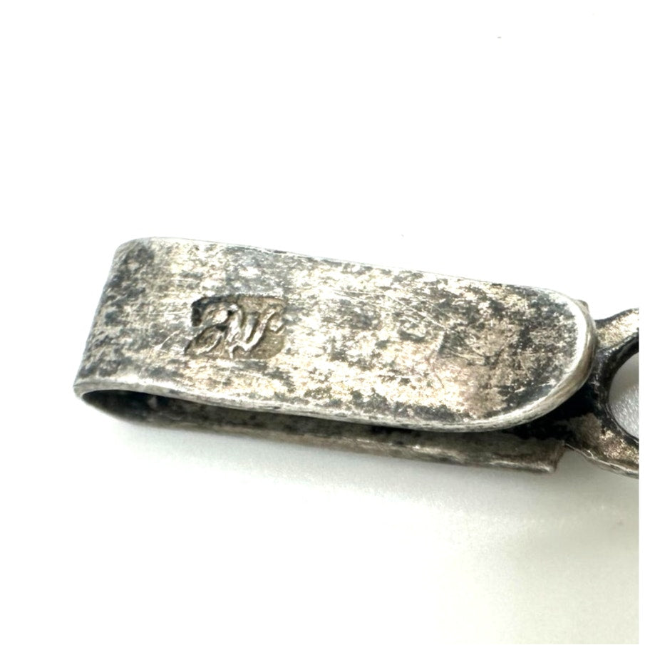 Antique chatelaine Autrian Empire pre-1867 solid 800 silver clothing clip
