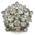 Juliana 1960s vintage silver tone clear glass rhinestones large brooch