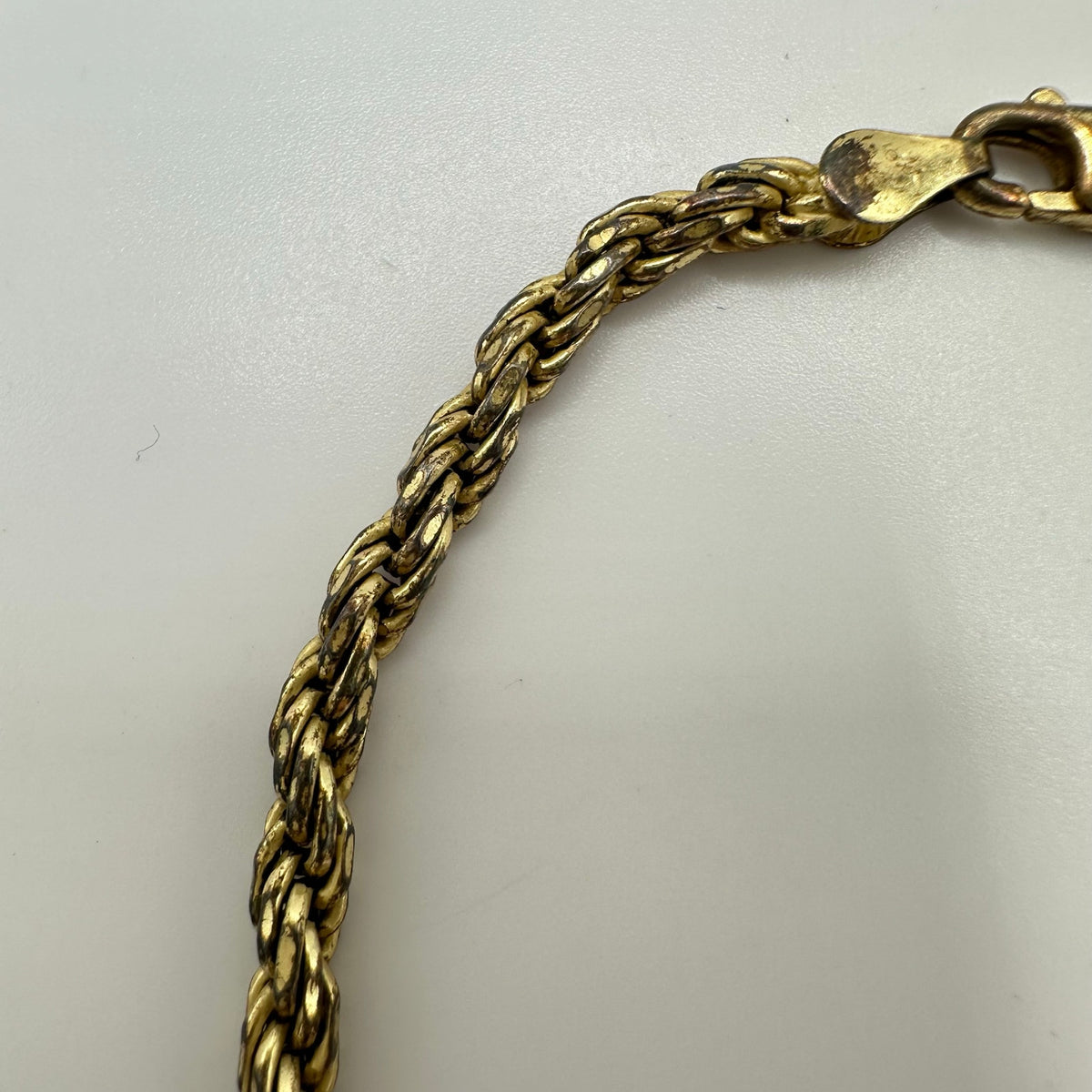 HAN Italy 925 sterling silver gold vermeil unisex twisted rope bracelet 8.32g