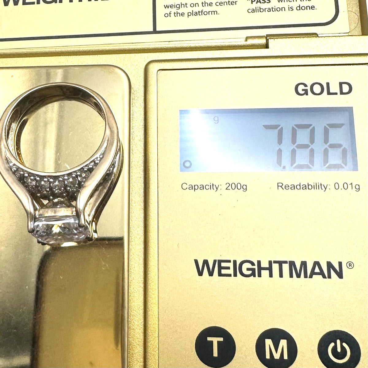 Key Star 925 sterling silver gold vermeil cubic zirconia cocktail ring size 7.5