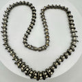 Vintage heavy silver tone clear glass rhinestones flex link modernist necklace