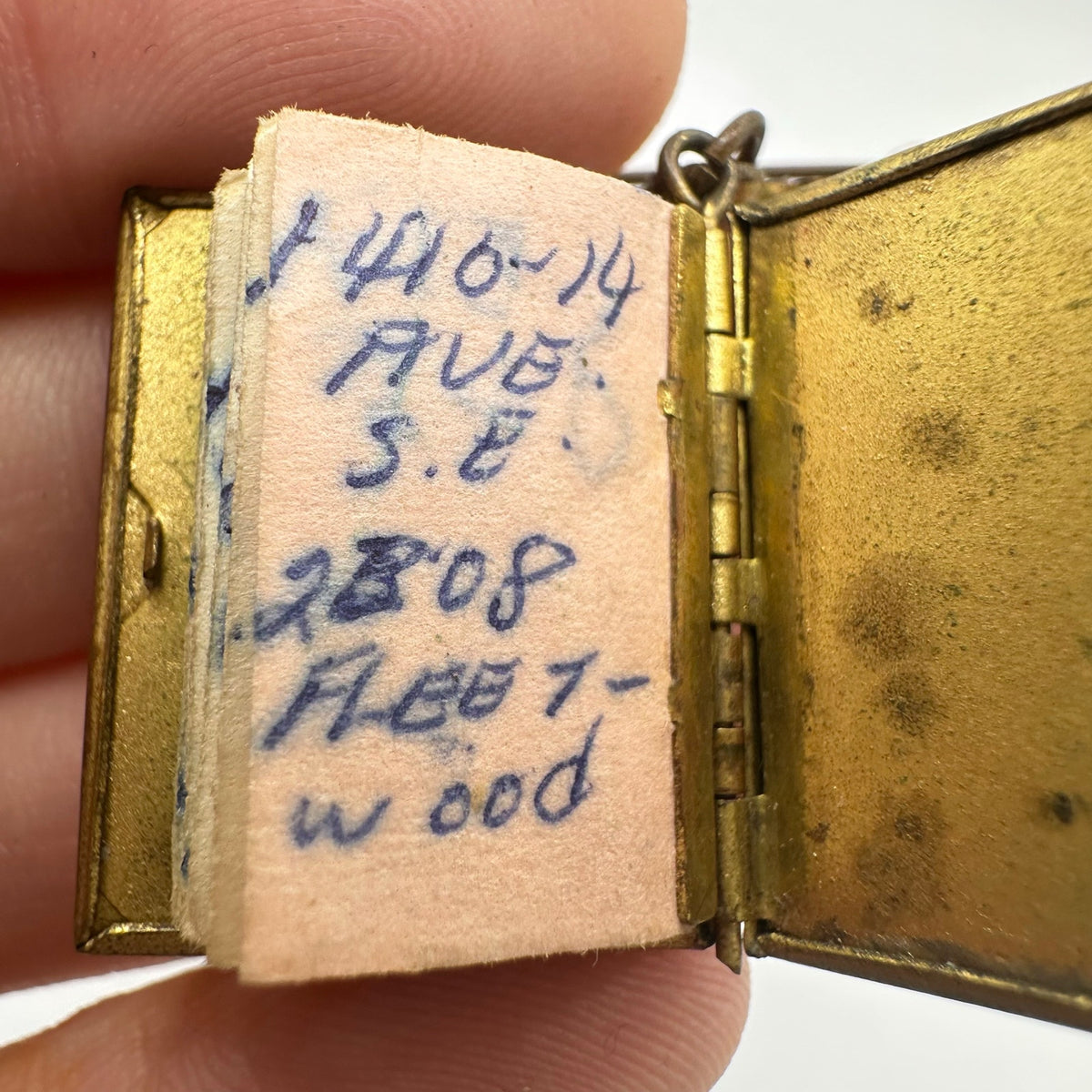 Rare 1920s Art Deco antique AT&T Telephone Numbers miniature book pendant brooch