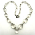 Antique Art Deco clear graduated Czech glass beaded 18.25” necklace