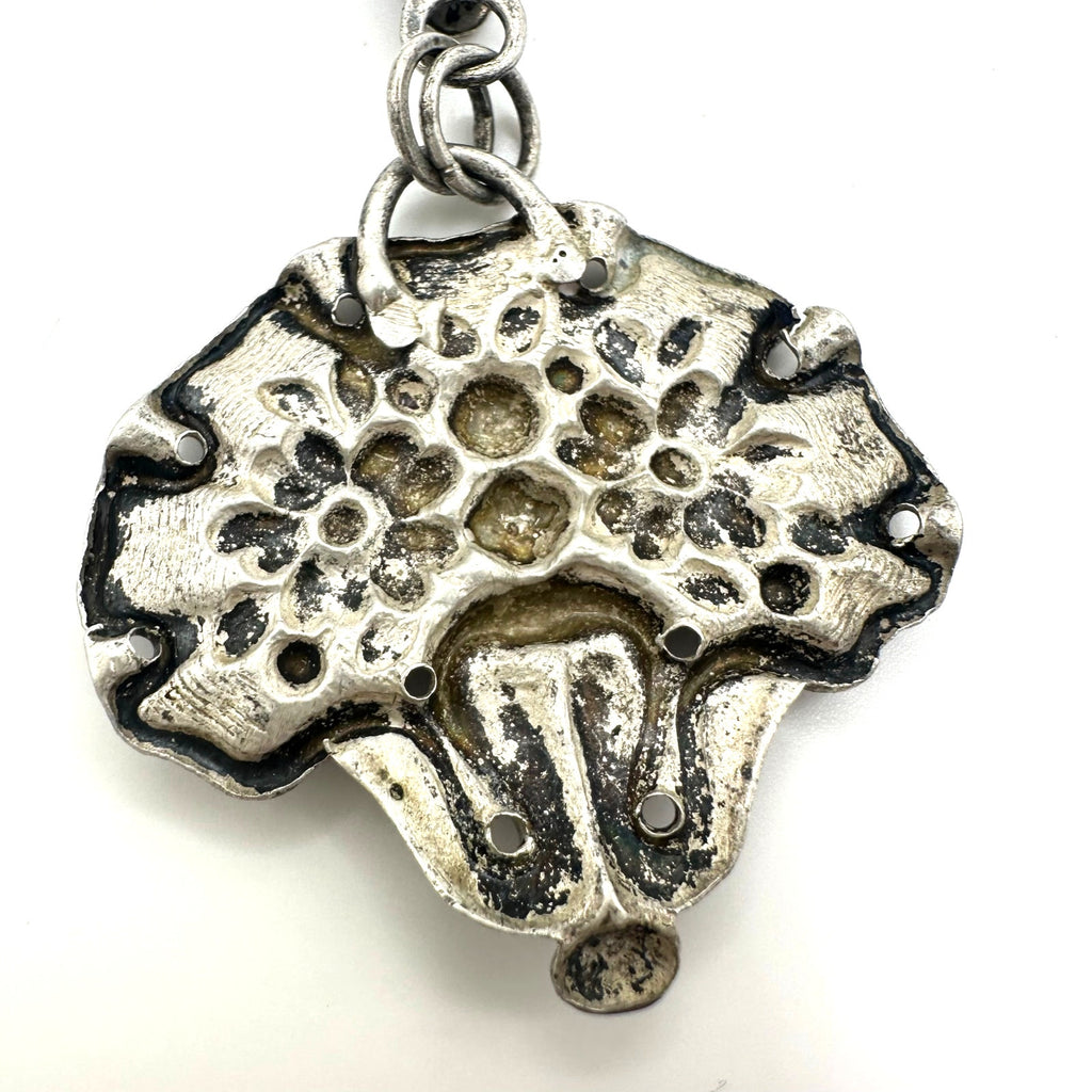 Antique chatelaine Autrian Empire pre-1867 solid 800 silver clothing clip