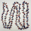 1940s vintage patriotic red white blue Czech glass beads beaded 50” necklace