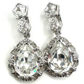 Avon Marie Antoinette replica Smithsonian silver tone crystal clip on earrings