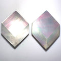 Vintage genuine mother of pearl simulated cubes silver tone clip on earrings