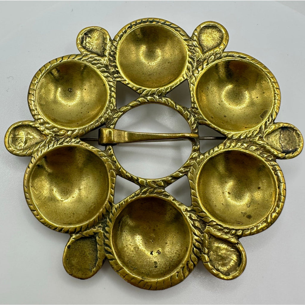 David Andersen Norwegian vintage gold tone brass jumbo modernist brooch pin