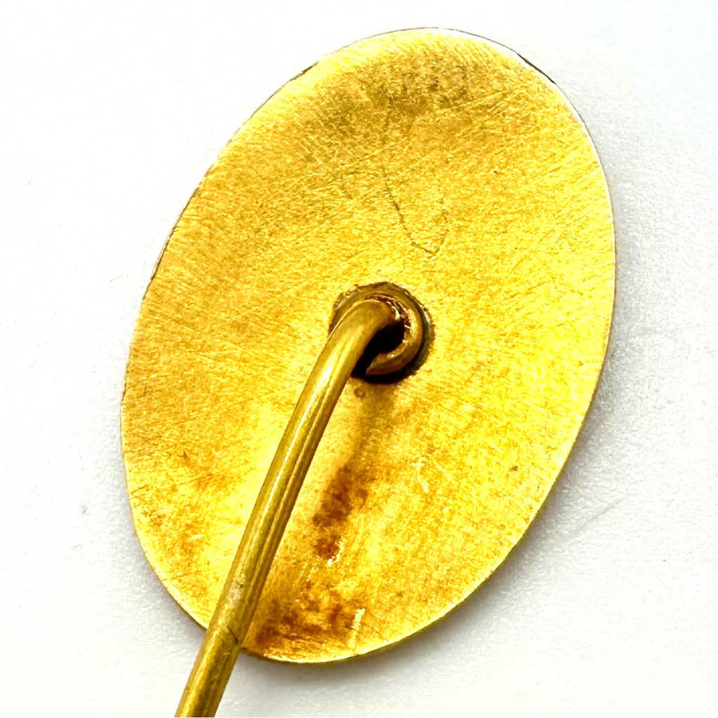 Antique Victorian solid 10kt yellow gold etched “K” initial stick pin brooch