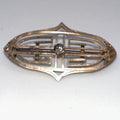 PSCO antique Edwardian 1900s rose gold filled clear paste openwork brooch pin