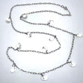 Vintage 12kt white gold filled silver tone clear glass briolettes 29.5" necklace