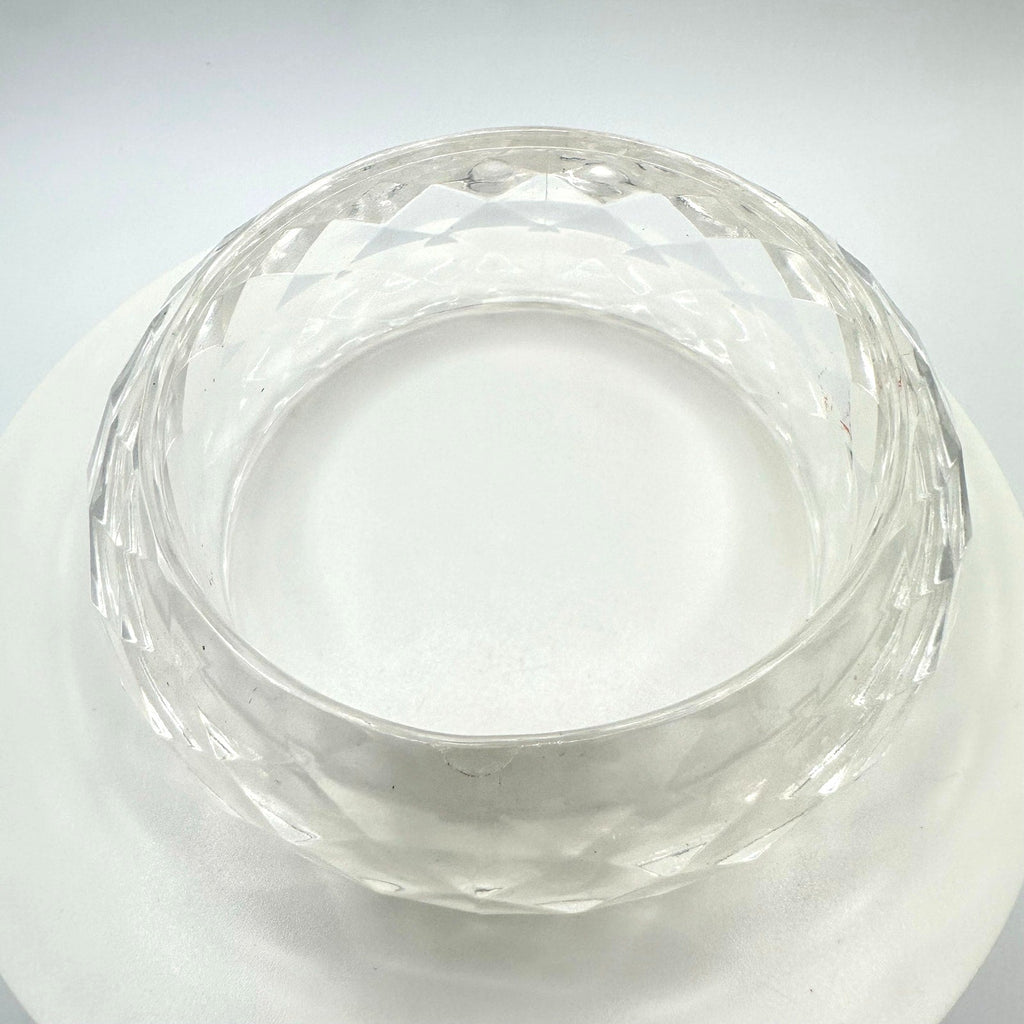 1940s vintage retro clear faceted lucite statement chunky bangle bracelet